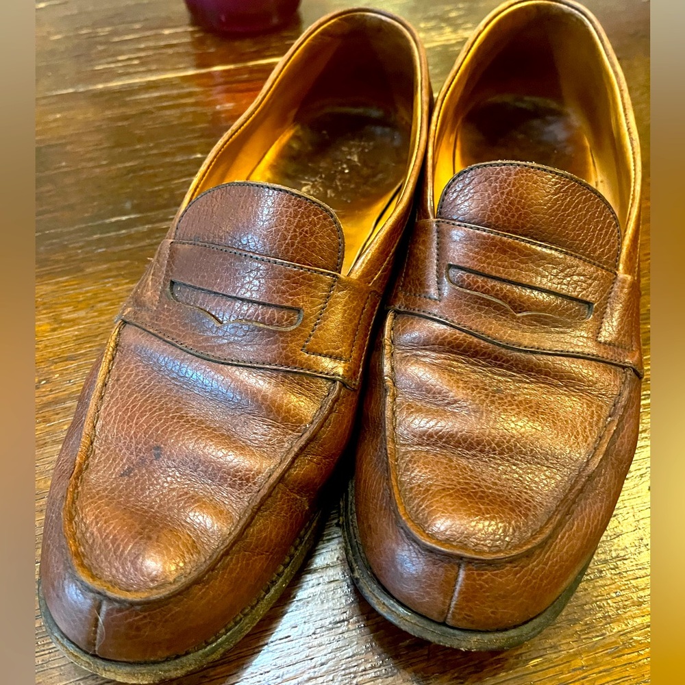 Men’s JW Weston Pebble Grain Penny Loafers Size 7.5
